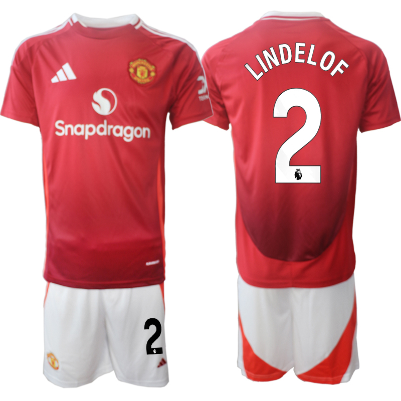 Men 2024-2025 Club Manchester United home Red 2 Soccer Jersey